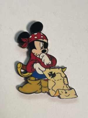 Mickey Mouse as a pirate with map pin