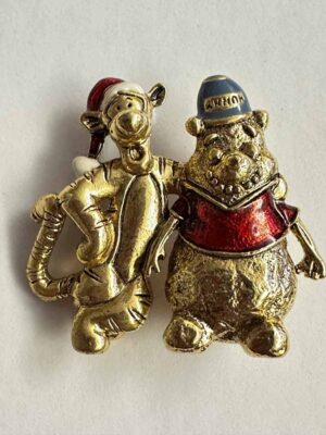 Santa Tigger with Snowman Pooh Broach Pin