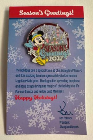 Mickey Seasons Greetings 2021 Cast member pin