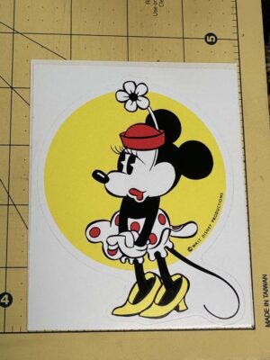 Walt Disney Productions Minnie Mouse Yellow Shoes Sticker