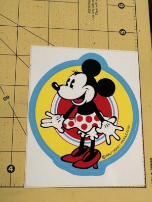 Walt Disney Productions Minnie Mouse sticker.