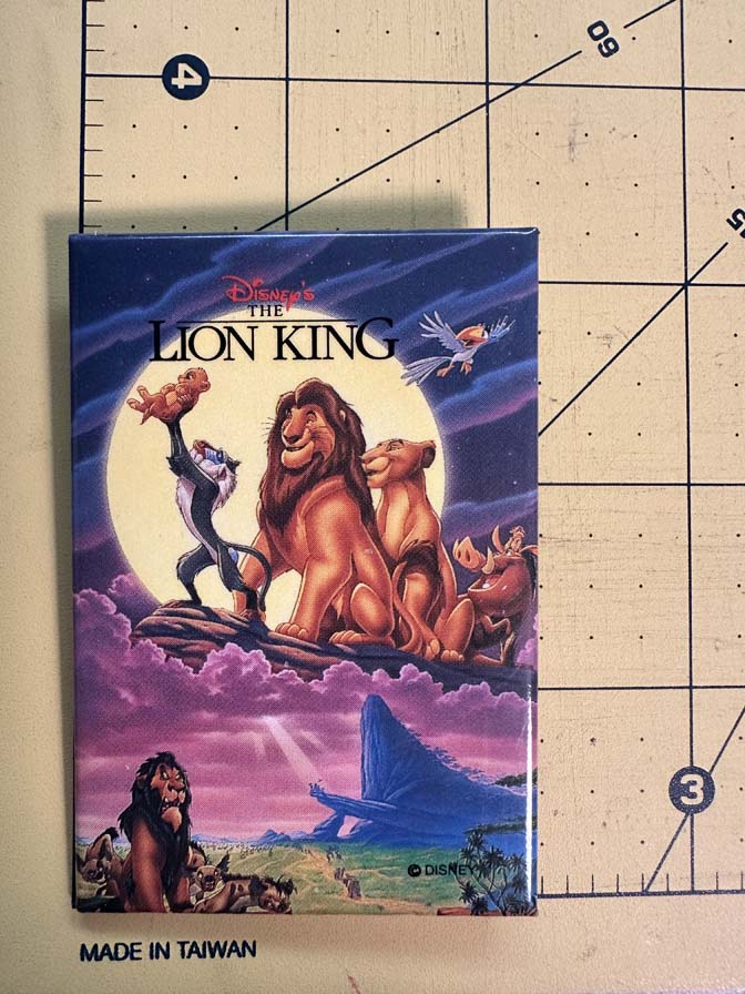 Lion King Poster Button from 1994