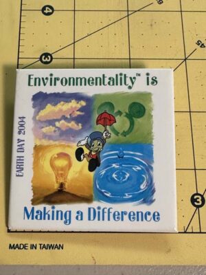 Disney Jiminy Cricket Earth Day Environmentality Is Making A difference Button
