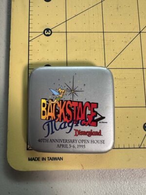 Disney "Backstage Magic" 40th Anniversary Open House button from 1995 featuring Tinkerbell.