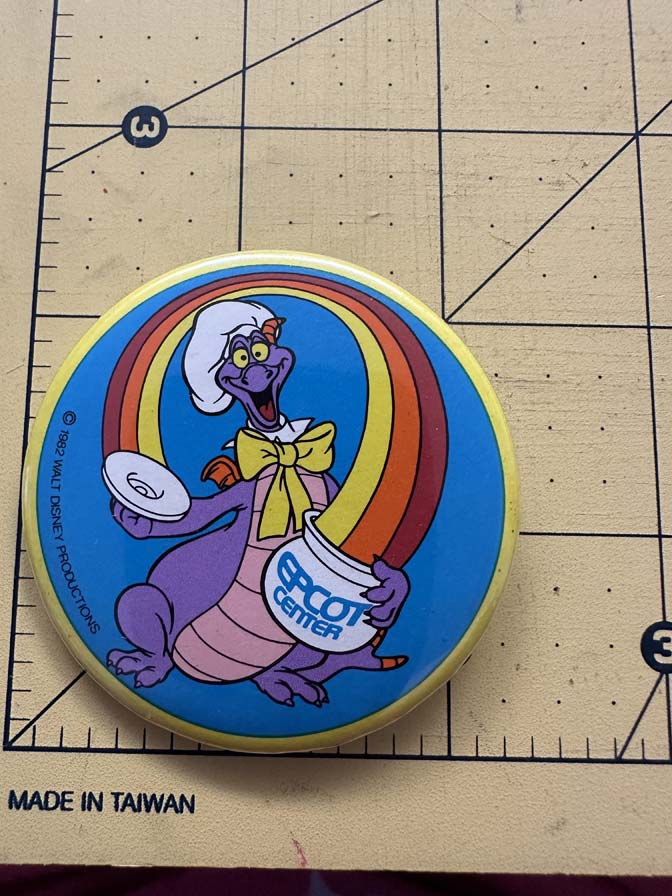 1982 Walt Disney Productions Epcot Center Figment button
