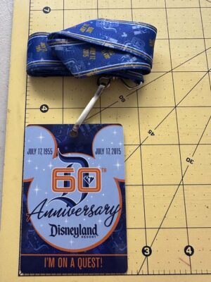 Disneyland 60th Anniversary "Diamond Celebration" Quest Card and Lanyard