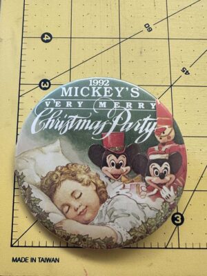 1992 Mickey's Very Merry Christmas Party Disney button