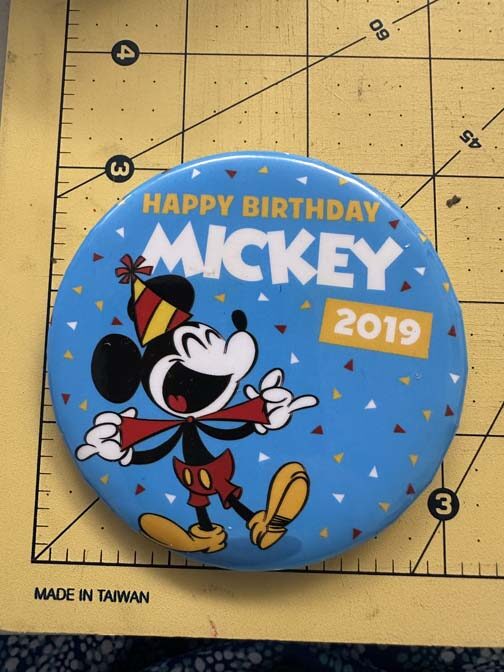 2019 Happy Birthday Mickey button