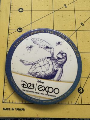 D23 Expo 2009 button featuring Crush from Finding Nemo