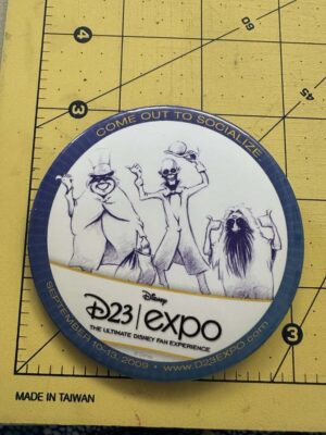 Hitchhiking Ghosts button from the inaugural 2009 D23 Expo