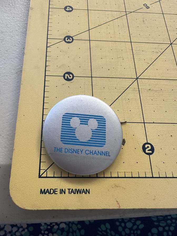 1980s The Disney Channel button
