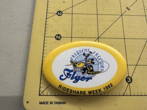 1992 Disney Mickey Frequent Freeway Flyer button