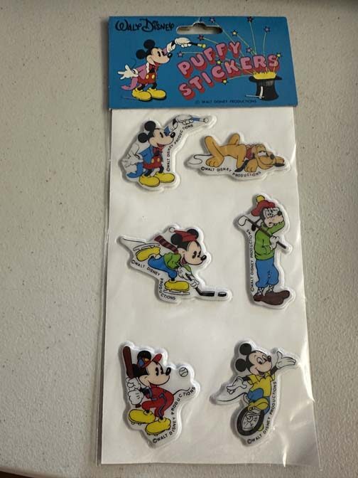 1980s /1990s Disney Puffy stickers engaged in sports activities