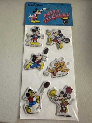 Walt Disney Puffy Stickers featuring Mickey Mouse and Pluto Playing Sports