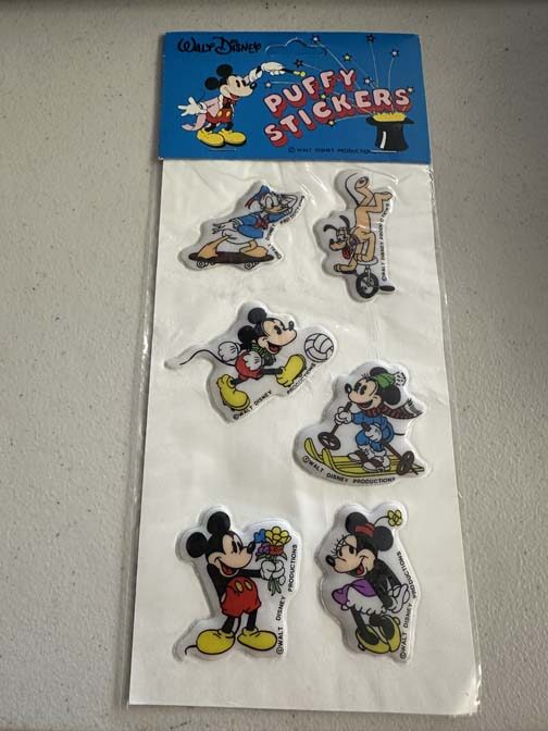 Walt Disney puffy stickers Mickey Mouse and Pluto