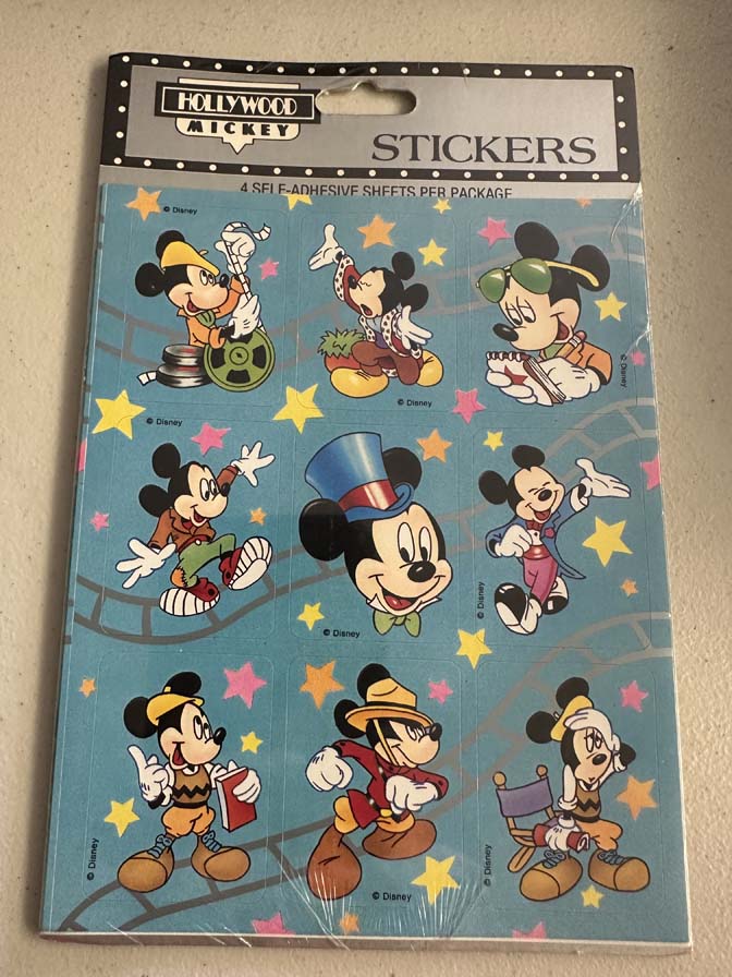 Hollywood Mickey stickers featuring a movie star theme for Mickey Mouse