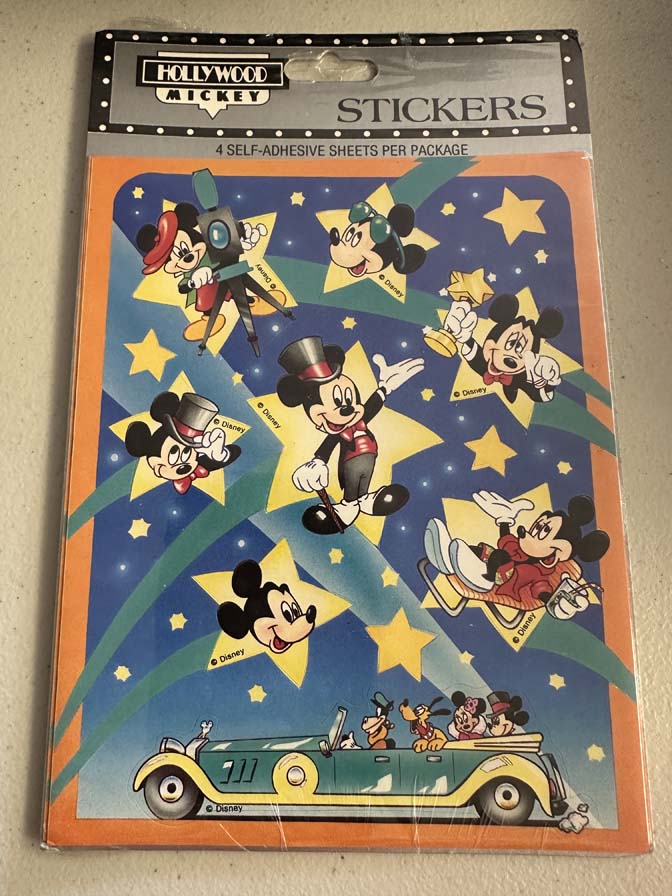 Vintage Hollywood Mickey Mouse stickers by Disney