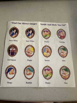 1990s Disney stickers, often included with Snow White and the Seven Dwarfs VHS tapes