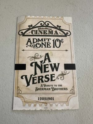 Commemorative ticket from the Main Street Cinema at Disneyland