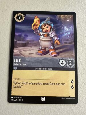 Lilo - Galactic Hero character card from the Disney Lorcana trading card game
