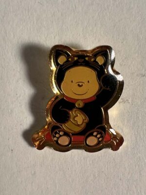 Japan - Winnie the Pooh - Black Lucky Cat - Raffle Prize - TDS Pin