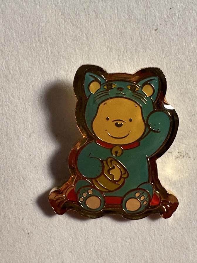 Japan - Winnie the Pooh - Blue Lucky Cat - TDS Pin