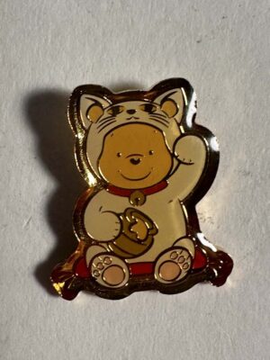 Japan - Winnie the Pooh - White Lucky Cat - TDS Pin