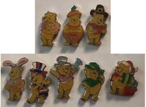 Japan - Pooh - Through the Holidays - Mini 8 Pin Set - JDS
