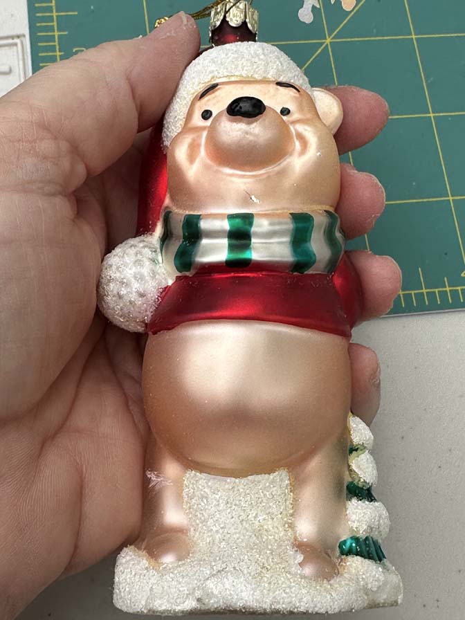 Santa's Best Disney Winnie the Pooh blown glass ornament