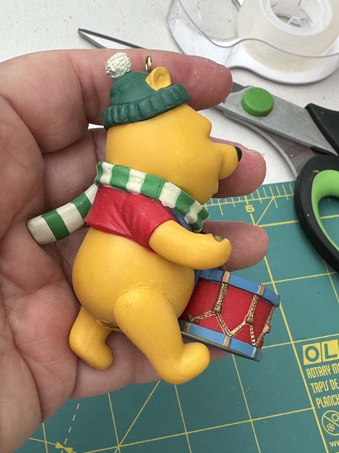 vintage Grolier Disney Christmas Magic ornament featuring Winnie the Pooh playing a drum. - Image 5