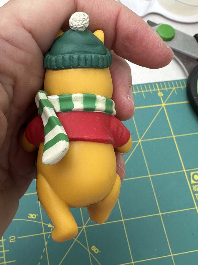 vintage Grolier Disney Christmas Magic ornament featuring Winnie the Pooh playing a drum. - Image 6