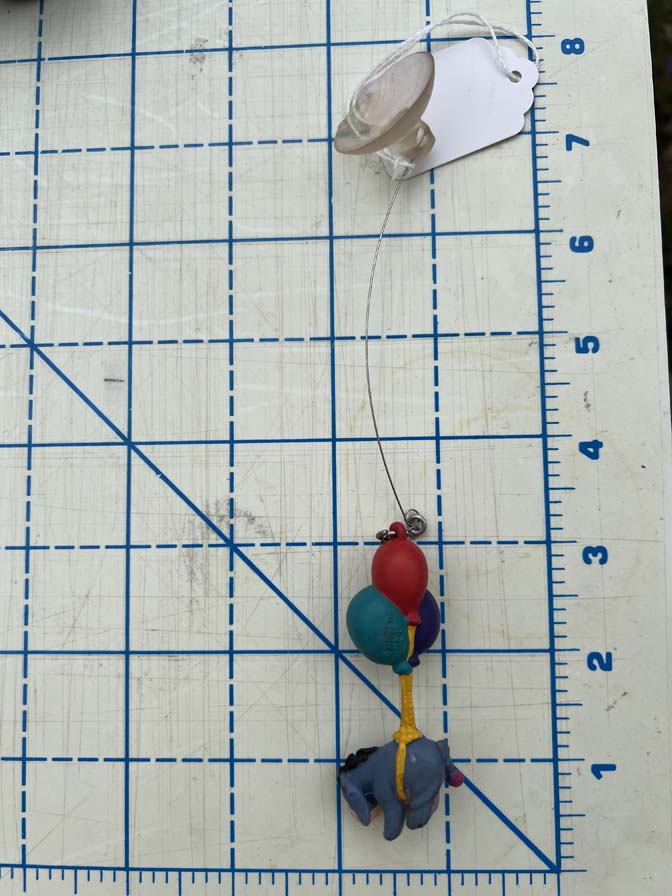 Winnie the Pooh: Eeyore with Balloons decorative suction cup hanger. - Image 3