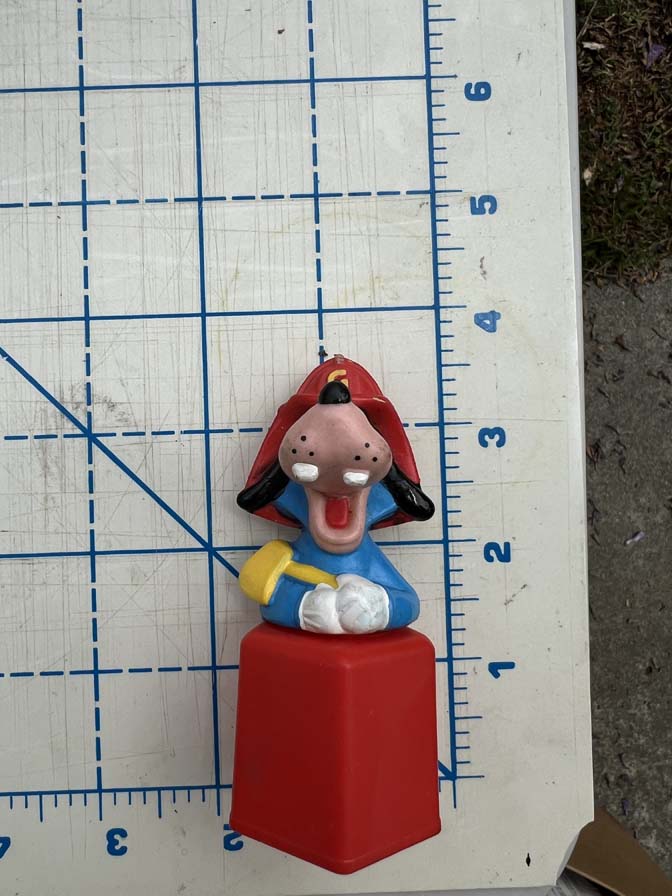 vintage Goofy firefighter shape sorter block PVC - Image 3