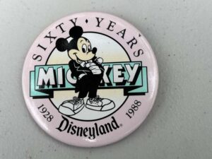 1988 Disneyland Mickey Mouse 60th Anniversary Button
