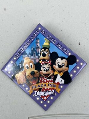 Disney pin-back button from the Plaza Inn "Breakfast in the Park"