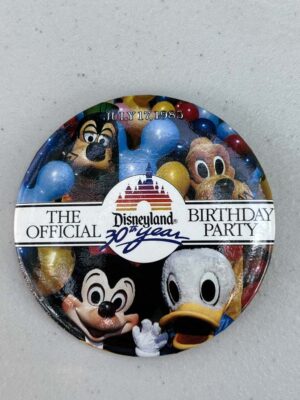 Disneyland's "Official 30th Year Birthday Party" held on July 17, 1985 button