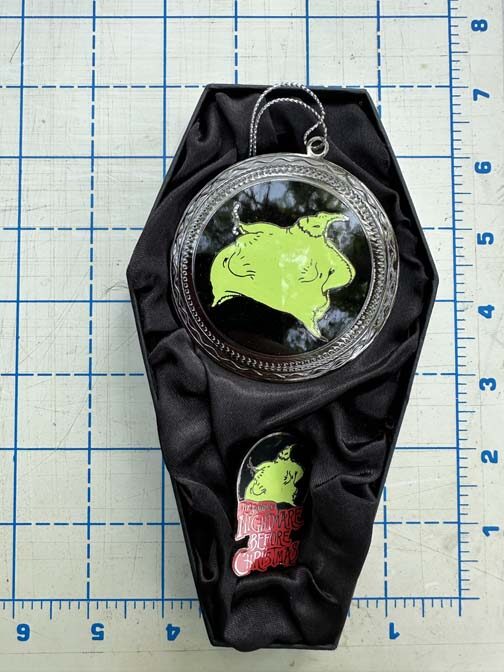 Disney Store collectible set featuring Oogie Boogie from Tim Burton's The Nightmare Before Christmas