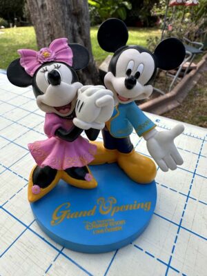Shanghai Disney Resort Grand Opening commemorative figurine featuring Mickey and Minnie Mouse