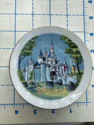 vintage Disneyland souvenir collector plate, likely from the 1950s or 1960s.