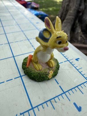 Disney Tiny Kingdom Winnie the Pooh Rabbit mini figure features Rabbit carrying a small blue pot