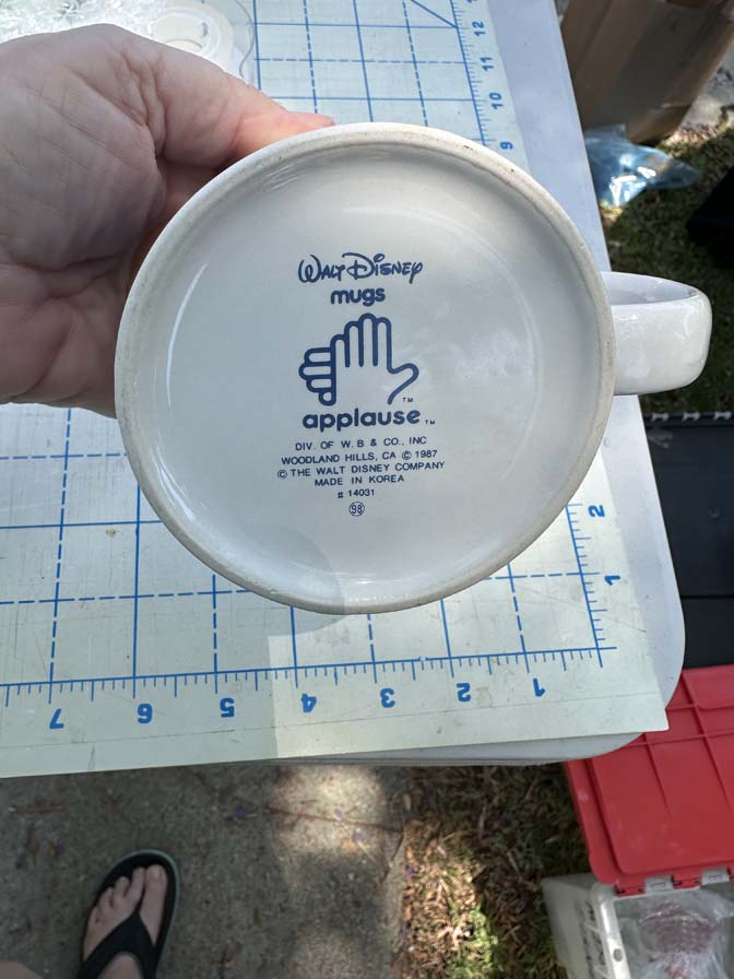 1980s Disney mug featuring Mickey Mouse on a phone With Minnie Mouse - Image 6