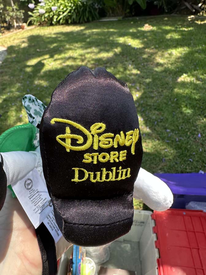 Disney Store Authentic Dublin Irish Shamrocks Minnie and Mickey New with tags featuring detailed clover patterns on their clothing - Image 2