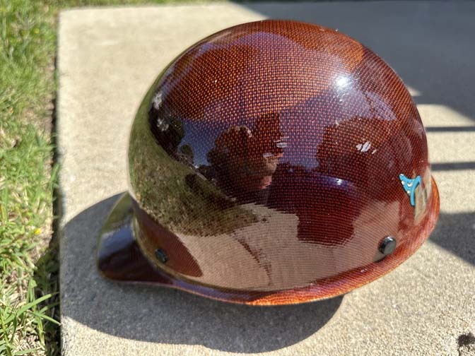 Walt Disney Imagineering (WDI) hard hat, JOE name specifically featuring a red carbon-fiber style finish and Sorcerer Mickey Mouse. - Image 5