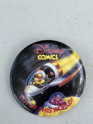 1990s Disney Comics "Out of This World!" promotional button