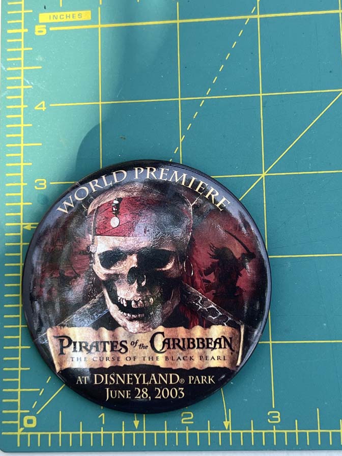 2003 Pirates of the Caribbean: The Curse of the Black Pearl promotional button