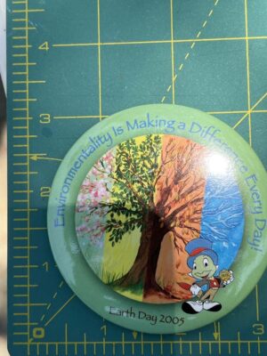 Jiminy Cricket from the 2005 Earth Day celebration button