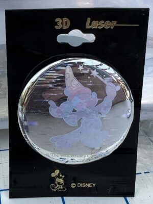 Fantasia" Sorcerer's Apprentice 3D laser-etched glass button